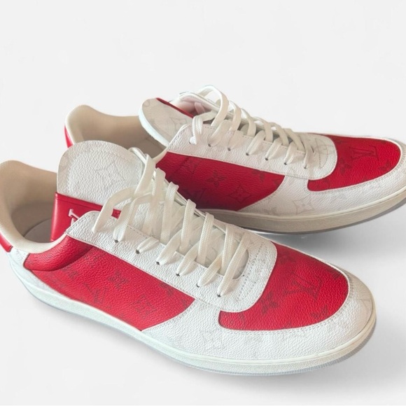Louis Vuitton Red and White Men's Sneakers - Picture 1 of 4